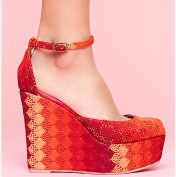 Jeffrey Campbell Shoes - JEFFERY CAMPBELL Crochet/lace wedge platform. Size 9
